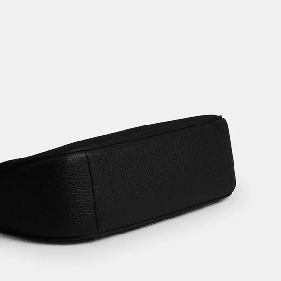 NWT! Stunning Coach Black Leather Teri Shoulder Bag With Silver Hardware - Picture 5 of 11